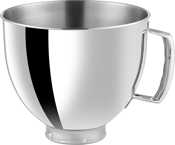 5 QT Stainless Steel Mixer Bowl Compatible With KITCHENAID TILT-HEAD STAND MIXERS 4.5-Quart (4.3 L) And 5-Quart (4.7 L) (Stainless Steel Polished) by ULTICOR