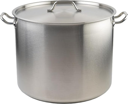 Winco Heavy-Duty Stainless Steel Stock Pot with Cover, 60 Quart by Winco