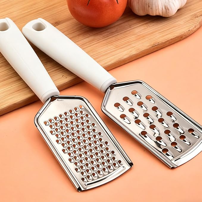 Zester Grater Set of 2, Kitchen Grater Zester Tool for Cheese,Lemon,Nutmeg, Chocolate, Fruits,Vegetables,Zucchini, Carrot, Apple, Cabbage (thick shreds&thin shreds) - Image 4