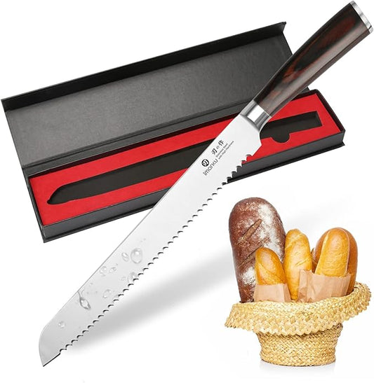 imarku Bread Knife, German High Carbon Stainless Steel Professional Grade Bread Slicing Knife, 10-Inch Serrated Edge Cake Knife, Bread Cutter for Homemade Crusty Bread, Mothers Day Gifts by imarku