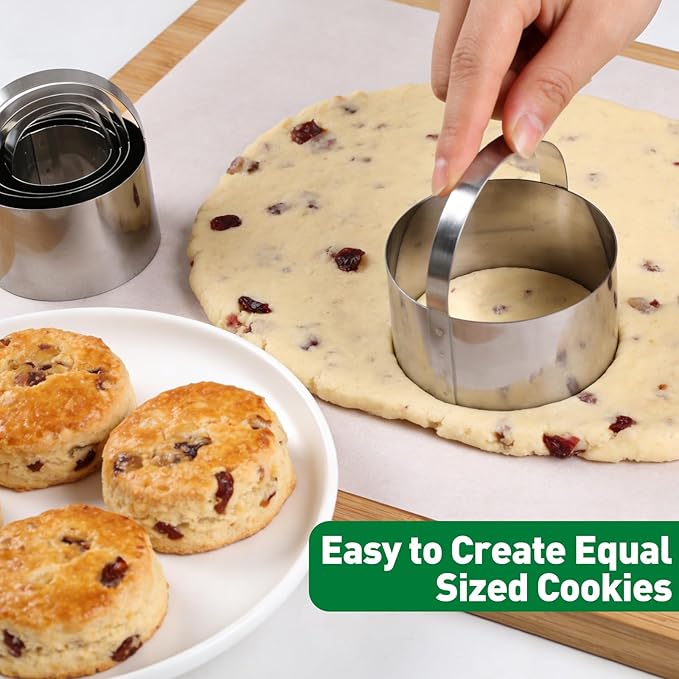 Ninsula Pastry Cutter Set, Stainless Steel Professional Pastry Blender with Biscuit Cutter, Heavy Duty Dough Blender with Soft Grip for Easy Mixing(Black) - Image 6