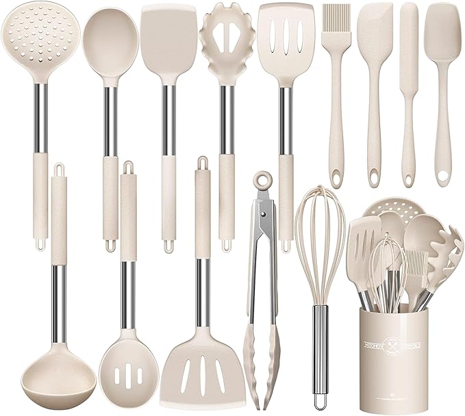 Stainless Steel Kitchen Cooking Utensil Set, Umite Chef 15 pcs Utensils - Nonstick Cookware Set Spatula -Kitchen Gadgets Tools Gift by UmiteChef