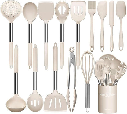 Stainless Steel Kitchen Cooking Utensil Set, Umite Chef 15 pcs Utensils - Nonstick Cookware Set Spatula -Kitchen Gadgets Tools Gift by UmiteChef