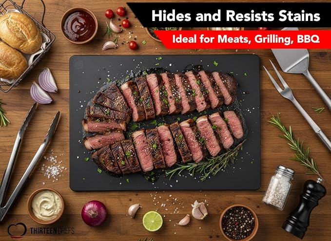 Black Plastic Cutting Board - 18 x 12 Inch Large, 1/2" Thick HDPP Poly for Restaurants and Commercial Kitchens, NSF Stamped - Image 3