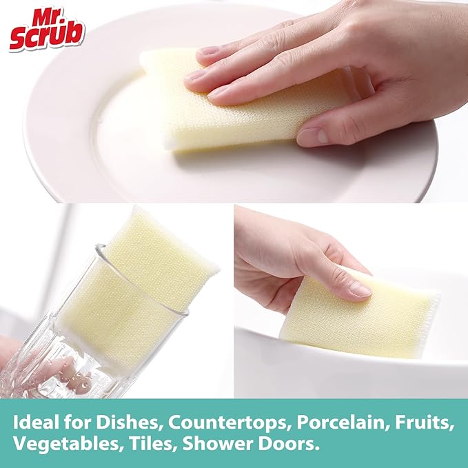 Sponges Kitchen Scrub Dish Sponge Scouring Pad, 24 Pads Cleaning Brush Dishwasher Soap Supplies, Dishwashing Dinnerware Towels Sink Pan Pot Cloth Rags Holder Bathroom Bathtub - Image 4