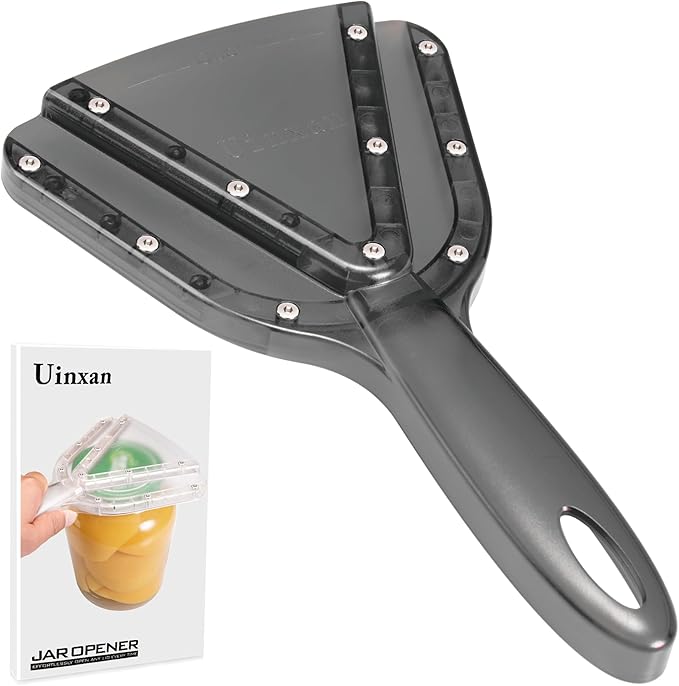 Uinxan Jar Opener for Weak Hand & Seniors with Arthritis,Easy Twist Off Bottle Caps,Patent | Unique Kitchen Gadgets,Handheld Lid Top Open for Elderly/Women/Men (Black) by Uinxan