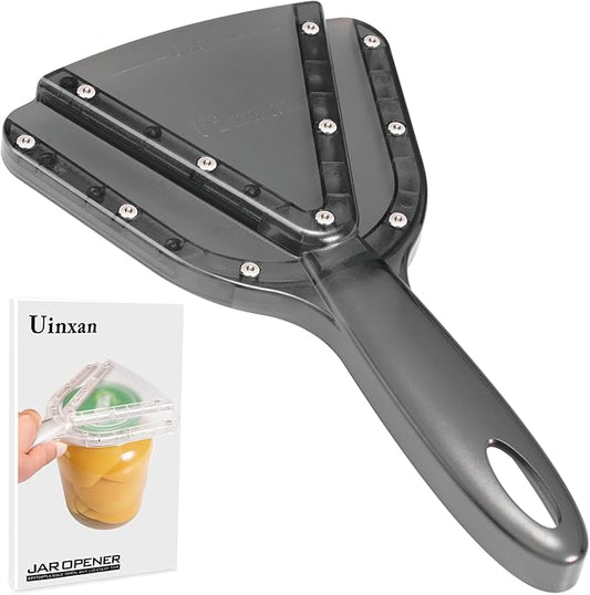 Uinxan Jar Opener for Weak Hand & Seniors with Arthritis,Easy Twist Off Bottle Caps,Patent | Unique Kitchen Gadgets,Handheld Lid Top Open for Elderly/Women/Men (Black) by Uinxan