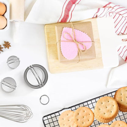 ALLTOP 5 Piece Round Biscuit Cutters with Handle, Stainless Steel Circle Cookie Cutter with Fluted Edge, Professional Baking Essential Tool for Pastry,Scone,Donut - Image 4