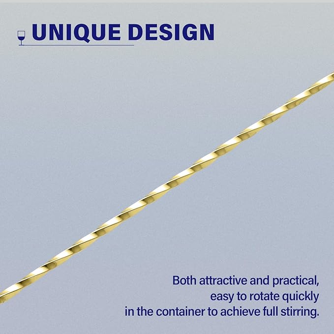 BRIOUT 2 Pcs Bar Spoon, 12 Inches Long Handle Drink Stirrer, Stainless Steel Bar Cocktail Mixing Spoons with Round Base for Stirring, Gold - Image 4