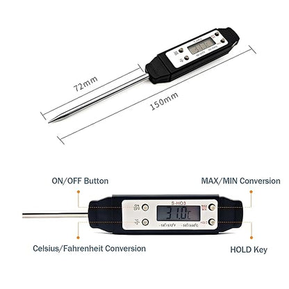 Meat Thermometer - Digital Food Thermometer for Cooking Kitchen - Automatic Calibration Pen Style Electronic Pocket Thermometer for Water Temperature, Barbecue (Yellow) - Image 7