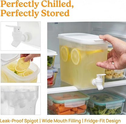 Jucoan 2 Pack 0.9 Gallon Fridge Beverage Drink Dispenser with Leak-proof Spigot, Plastic Cold Drink Juice Beverage Dispenser Jug for Party Drink, Juice, Iced Tea, Lemonade, Cold Brew - Image 5