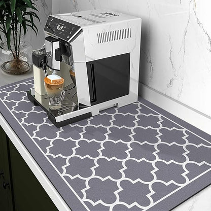 WISELIFE Dish Drying Mat Super Absorbent Drying Mat Large Dish Drying Mats for Kitchen Counter Easy Clean Dish Mat Kitchen Drying Mat18"x 28" Stylish Grey - Image 2