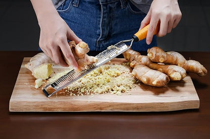 Deiss PRO Lemon Zester & Heavy Duty Cheese Grater & Vegetable Grater - Parmesan Cheese Lemon, Garlic, Nutmeg, Chocolate, Fruits, Vegetables, Ginger Grater - Cheese Shredder & Stainless Steel Grater - Image 7