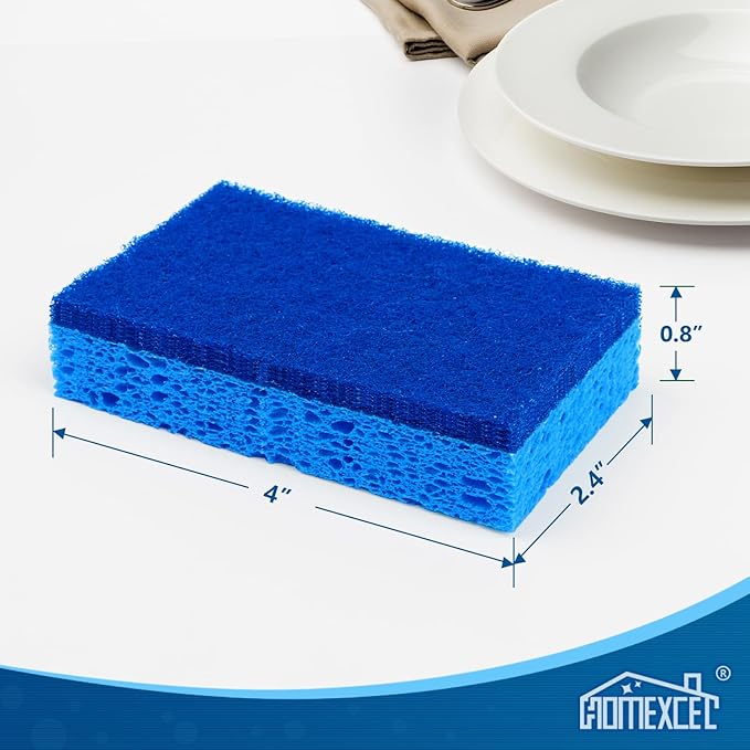 HOMEXCEL Sponges Kitchen 24pcs, Non-Scratch Scrub Dish Sponge Safe on Non-Stick Cookware, Dual Sided Cleaning Sponges for Kitchen, Household, Bathroom and More - Image 5