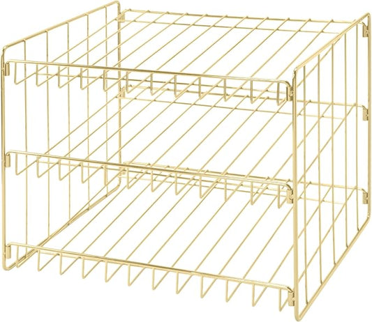 Kitchen Details 3 Tier Can Storage Organizer Rack in Gold by KitchenDetails