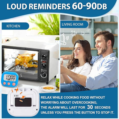 12 Pack Multi-Function Digital Timers, Magnetic Large LCD Display Loud Alarm Countdown Timers, Extensively Use in Classroom, Break Time, Gym, Meeting, Cooking - Image 6