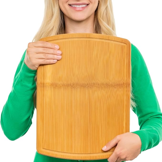 Bamboo Cutting Board – 15 Inch Wood Cutting Boards for Kitchen with Glue-Free Surface™ & Juice Groove – Non-Toxic, FSC-Certified, Durable Wooden Chopping Board - Image 7