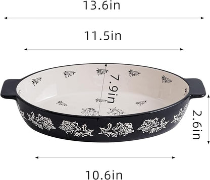 Wisenvoy Casserole Dish Baking Dish Ceramic Au Gratin Baking Dish Lasagna Pan Oval Casserole Dishes for Oven - Image 7
