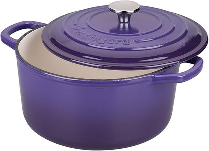 VORRINGARD Enameled Cast Iron Dutch Oven Pot with Lid, for Sourdough Bread Baking, Round Dutch Ovens, 4.5 Quart, Purple - Image 4