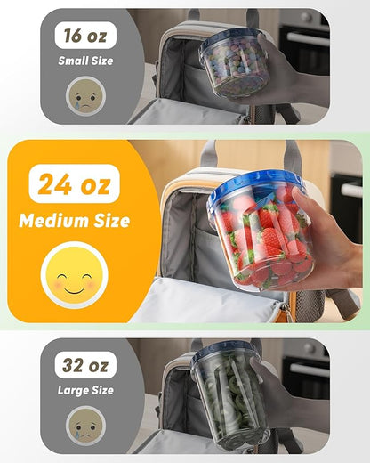 BiuLeon 12 Pack-24 oz Freezer Storage Containers, Plastic Food Storage Containers with Twist Top Lids, BPA Free and Reusable Soup Containers with Lids, Leakproof/Microwave/Dishwasher Safe - Image 5