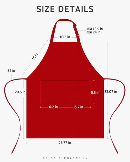 Syntus Chef Apron for Men Women Kitchen Cooking Apron with Pockets, Adjustable Bib Aprons Stain Resistant