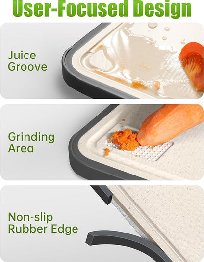 Stainless Steel Cutting Boards for Kitchen, Non Toxic 2-in-1 Cutting Board Double Sided, Food Grade Chopping Boards for Fresh Meat Vegetable, Easy to Clean Large Size 16”×11” - Image 6