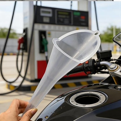 2 Pcs Long Neck Oil Funnel for Automotive, Wide Mouth Plastic Funnel, Long Transparent Funnel for Oil, Gas and Lubricants (2)