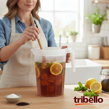 Tribello 2-Pack 1-Gallon Plastic Pitchers with Lids – Iced Tea Pitchers with Twist Cover BPA-Free, Dishwasher & Freezer Safe, Ideal for Water, Juice & Fridge Storage - Image 6
