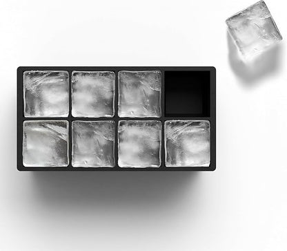 Ice Cube Molds – 2-Pack Silicone Trays for 8 Large Square Cubes – Slow-Melt Ice for Whiskey, Cocktails, Coffee & More - Image 2