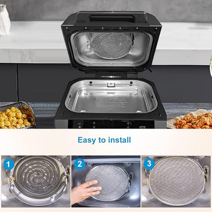 2PCS Replacement Splatter Shield for Ninja Foodi FG551 Air Fryer,Stainless Steel Splatter Screen Part for Ninja Foodi Smart XL 6-in-1 Indoor Grill, FG550, BG500A, DG551