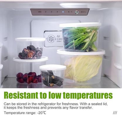 NVTED Big Bowl Food Storage Containers With Cover, Fresh-Keeping Transparent Storage Round Box Household Refrigerator Food Container for Everyday Use to Preserve Freshness (5, Circular) - Image 3