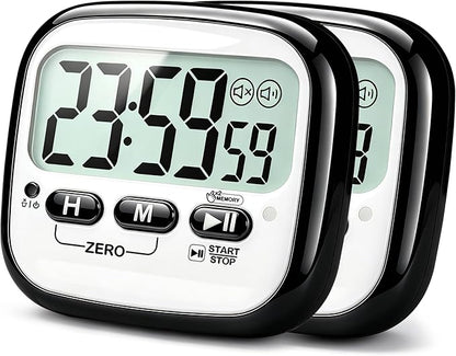 AyayaBoss 2-Pack Magnetic Kitchen Timers for Cooking, Digital Stop Watch Countdown Timer for Kids, Teachers, Classroom, Office, Exercise - Battery Included by AyayaBoss
