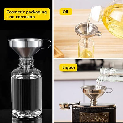 Small Funnels for Filling Bottles, Stainless Steel Small Kitchen Funnel Set of 3, Food Grade Mini Funnels for Kitchen Use Filling Bottles Liquor Flask Tiny Spice Cooking Powder Water 3in&2.2in&1.8in - Image 6