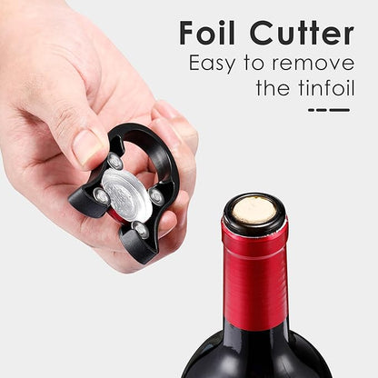 IPOW Wine Opener, Zinc Alloy Wine Bottle Opener, Wing Corkscrew Heavy Duty, Manual Multifunctional Cork Screw for Waiter, - Image 4