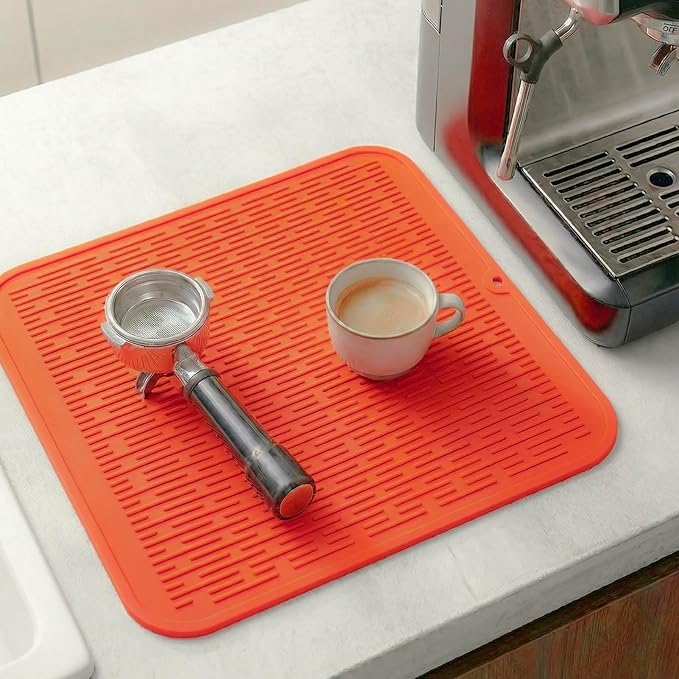 MicoYang Silicone Dish Drying Mat for Multiple Usage,Easy clean,Eco-friendly,Heat-resistant Silicone Mat for Kitchen Counter or Sink,Refrigerator or Drawer Liner Orange XL 18 inches x 16 inches - Image 8