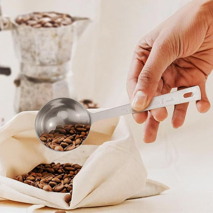 Flezoo 4Pcs Coffee Scoop Spoon - 1 Tablespoon 15ML Stainless Steel Long Handle Measuring Spoons for Ground Coffee, Loose Tea and Powder - Image 7