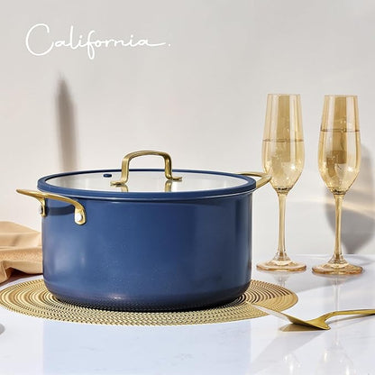 CAROTE 8QT Full Clad Tri Ply Stainless Steel Stock Pot with Lid, Kitchen Stockpot Soup Pot, Outer Ceramic Layer, Even Heating, All Stoves Compatible, Oven & Dishwasher Safe, Stay Cool Handle, Blue - Image 8