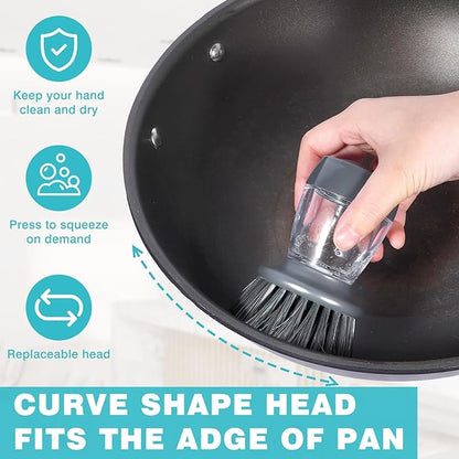Soap Palm Brush Storage Set, 1 Piece Kitchen Brush with Bracket for Cleaning Pots, Pans and Sinks Scrub Brush Kitchen Scrub Brush - Image 5
