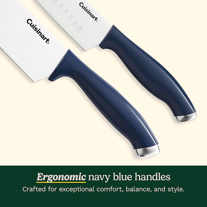 Cuisinart C77SSN-12P Color Pro Collection 12 Piece Knife Block Set, Navy - Image 3