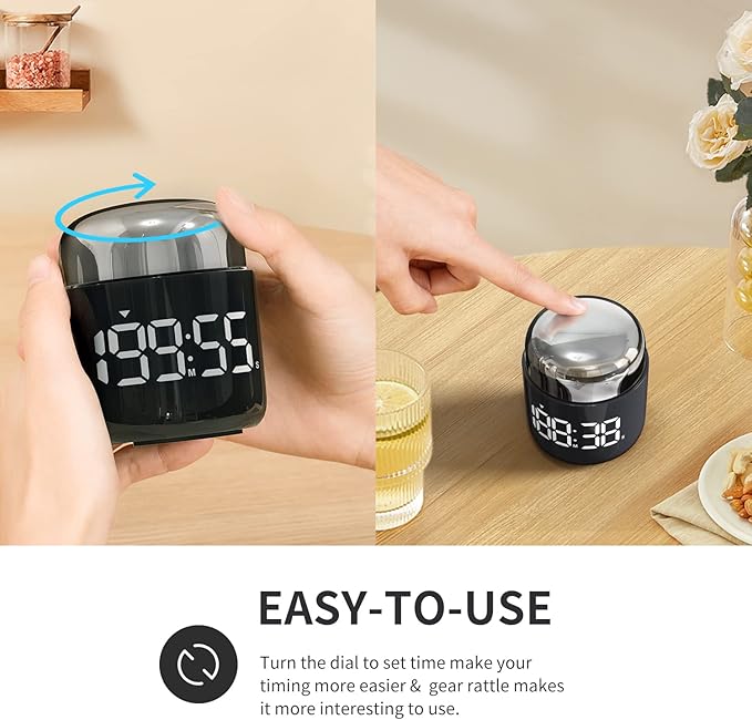 Digital Kitchen Timer,Countdown Countup Timer with Large LED Display Volume Adjustment,Timer for Cooking, Classroom Time for Kids and Teachers. (Silver) - Image 2