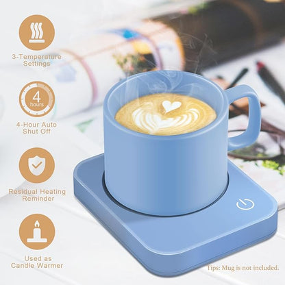 VOBAGA Coffee Mug Warmer for Desk with Auto Shut Off & 3-Temp Settings, Coffee Cup Warmer with Smart Safety Alert Home Office Accessory, Perfect for Coffee, Tea, Milk (No Mug) - Image 2