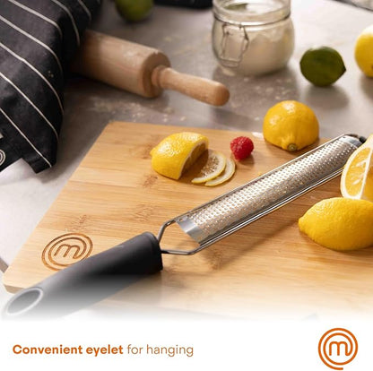 MasterChef Zester Grater with Handle, Kitchen Tool for Zesting Citrus Fruits & Finely Grating Parmesan Cheese, Garlic, Ginger, Coconut, Nutmeg, Wasabi, Chocolate etc, Stainless Steel - Image 5