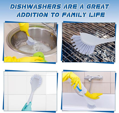 Hsei 30 Pcs Blue Kitchen Scrub Dish Brush Bulk with 11 Inch Handle Cleaning Dish Scrubber with Stiff Bristles Washing Scrub Brushes for Housekeeping for Pots and Pans, Kitchen Sink - Image 3