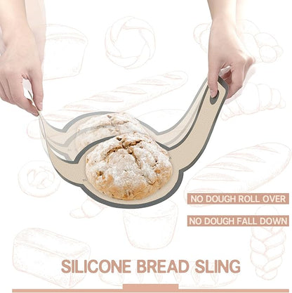 Koolstuffs Silicone Bread Sling for Dutch Oven, 2 PCS Non-Stick & Easy Clean Reusable Silicone Bread Baking Mat with Long Handles, Easy to Transfer Sourdough Bread, Gray - Image 4