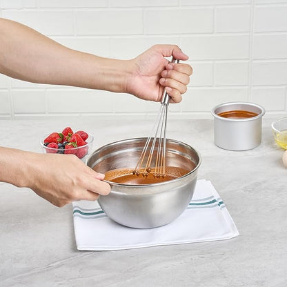 Restaurantware 10.5 in Stainless Steel Ball Whisk with Silicone Tips - German Standard Sauce & Gravy Whisk, Non-Scratch, Dishwasher Safe - Non-Stick Safe Silicone Ball Whisk for Baking - Image 5