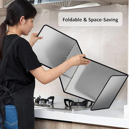 4 Sided Foldable Splatter Guard, Stainless Steel Grease Splatter Screen, Non-Stick Oil Splash Guard, Anti-Grease Cooking Shield, Heat-Resistant Stove Protector with Safe Edge, Easy to Clean (Large) - Image 4