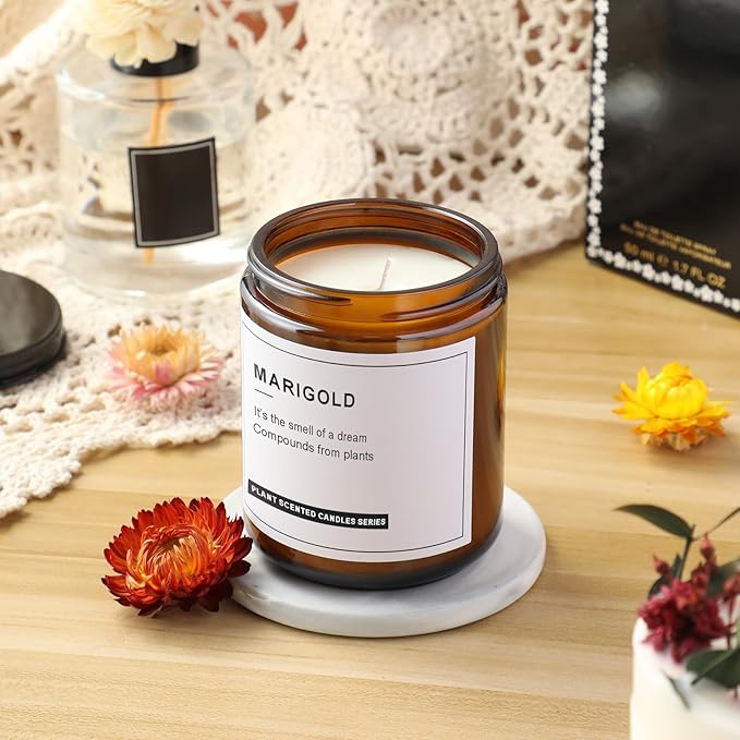24 Pack, 8 OZ Thick Amber Candle Jars for Making Candle - Round Glass Jars with Lids - Empty Food Storage Containers, Canning/Mason Jar For Spice, Powder, Liquid, Sample - Leakproof & Food Grade - Image 6