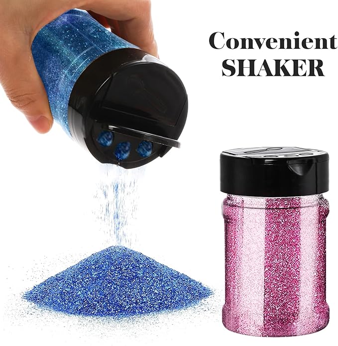 Yesland 20 Pack Plastic Spice Jars Bottles, 5 Oz PET Spice Containers BPA Free with Black Cap, Empty Seasoning Jars Glitter Storage Containers for Storing Spice Herbs Powders Glitter - Image 4
