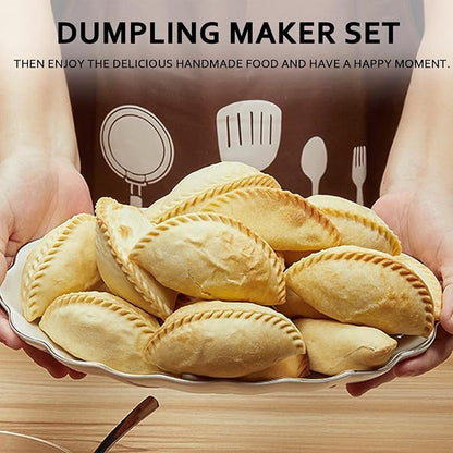 Empanada Maker Press, 6-Inch Extra Large Dumpling Maker Set with Dough Cutter, Dumpling Mold Set for Pierogi, Pastelitos, Calzone, Turnovers, Chinese Dumpling, 4Sizes (6"/4"/3"/2.6")