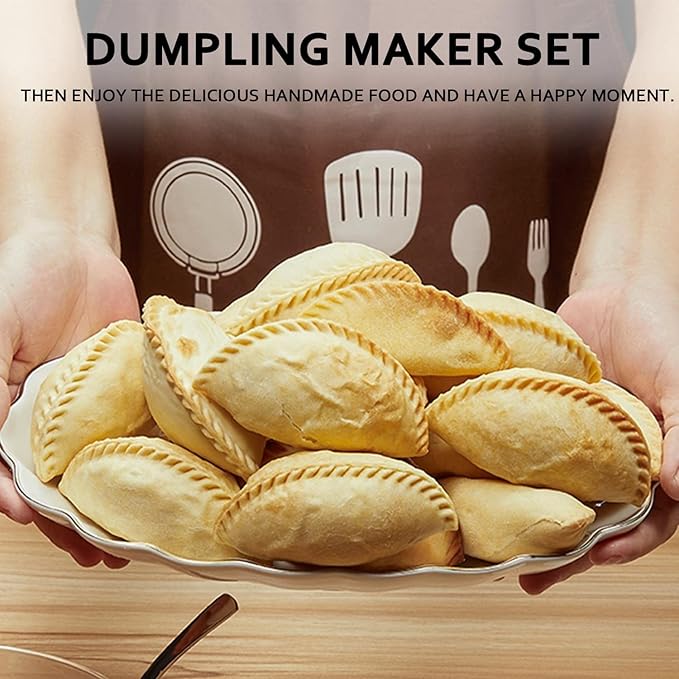 Empanada Maker Press, 5 Inch Extra Large Dumpling Maker Set with Dough Cutter, Dumpling Mold Set for Pierogi, Pastelitos, Calzone, Turnovers, Chinese Dumpling 5"